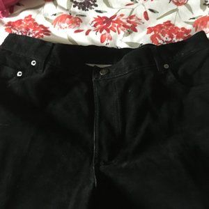 Washable Suede Black Jeans